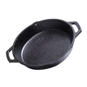 aarogyam cast iron skillet short double handle iron fry pan