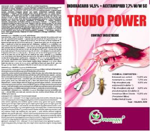 Indoxacarb 14.5% + Acetamiprid 7.7% W/W SC Trudo Power Contact Insecticide