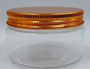 150gm Round Transparent Glass Candle Jar with Tin Lid