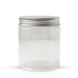 350gm Round Transparent Glass Candle Jar with Tin Lid