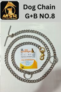 8 No. Grinded Twisted Iron Dog Chain With Brass Hook