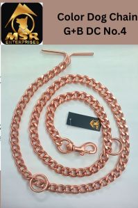 Rose Gold Polish Grinded Dog Chain With Brass Hook