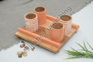 Nutty Crush Wooden Serving Tray Set