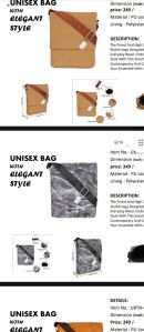 Unisex cross body bag