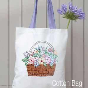 Floral Hand Embroidered Tote Bag