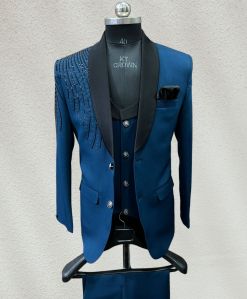 Embroidered Imported Three Piece Suit for Mens