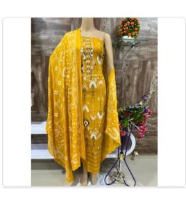 Golden colour dress material for women