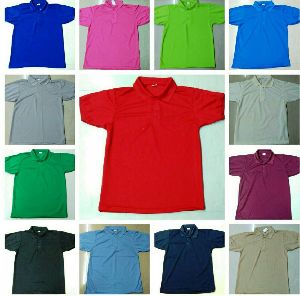basic plain polyester polo t-shirt