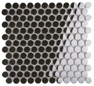 Penny 1inch Round Silver Mirror steel metal mosaic tiles