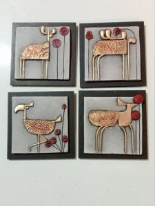 Animal Design Terracotta Wall Plate