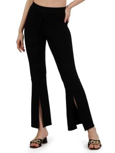 Ladies Slit Hem Bell Bottom Trousers