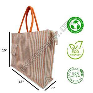LMC Cotton Striped Pattern Fashionable Bag
