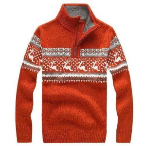 Mens Stand Collar Sweater