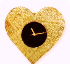 Bengal Art Heart Shape Clock