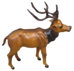 Brown Handmade Leather Swamp Deer Showpiece