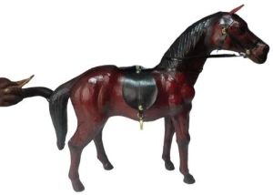 Handmade Leather Horse Showpiece