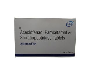 Aclomad SP Aceclofenac Paracetamol Serratiopeptidase Tablets