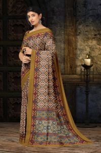 Ladies Fancy Ajrakh Printed Saree
