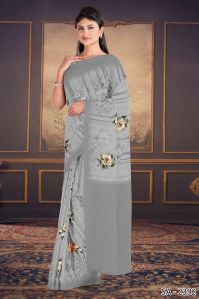 Ladies Grey Printed Saree