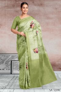 Ladies Light Green Printed Saree