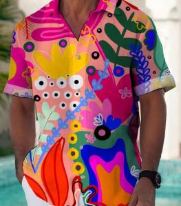 Mens Multicolor Half Sleeve Shirt