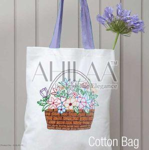 Floral Hand Embroidered Tote Bag
