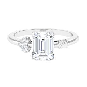 Emerald Cut Moissanite Solitaire Promise Ring