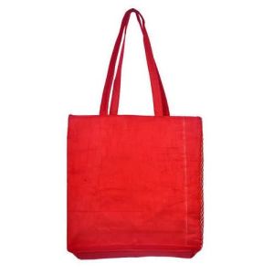 Cotton Red Plain Tote Bag