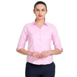 Pink Cotton Ladies Formal Shirt