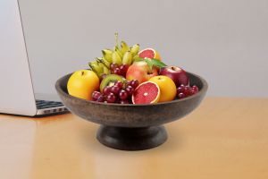 Brown Wooden Handmade Fruit Bowl