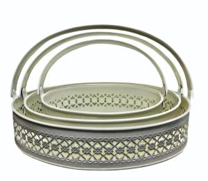 White iron Metal Hamper Basket