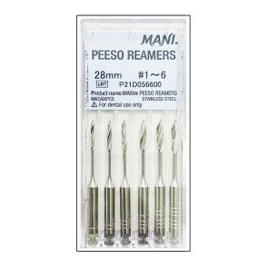 Mani Peeso Reamers 28mm (Pack of 6) Contra Angle Root Canal Endodontic Files