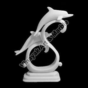 Marble White Dolphin Garden Sculpture