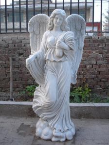 White Praying Angel Statue