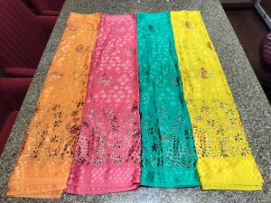 Multicolor Burnout Brasso Foil Print Fabrics for Saree in Surat