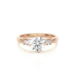 round cut rose gold diamond ring
