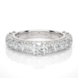 Round Shape Silver Diamond Band