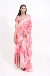 Pink Leheriya Printed Sharara Suit