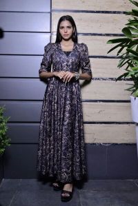 Puff Sleeves Full Length Gown