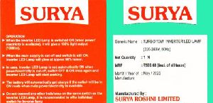 SURYA TURBO 10W Inverter LED Emergency Light Bulb
