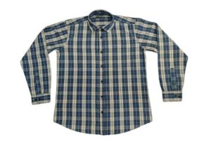Dark Gray & Blue Mens Cotton Check Shirt