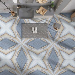 Interior Sky Bookmatch Glossy Floor Tiles