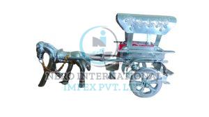 Decorative Aluminium Horse Cart Sculpture