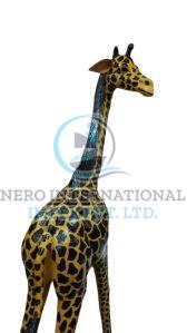 Designer Leather Giraffe Showpiece
