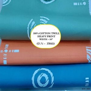 100% Cotton Heavy Twill Print Shirting Fabric
