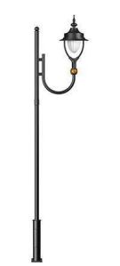 Black Single Arm Garden Light Pole
