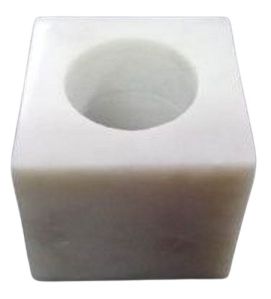 2x2 Inch Square White Marble Napkin Ring