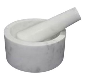 5x3 Inch Round White Marble Mortar & Pestle