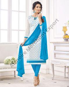 Cotton Churidar Light Blue Salwar Suit