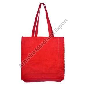 Cotton Red Plain Tote Bag